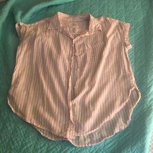 Pink and white button down